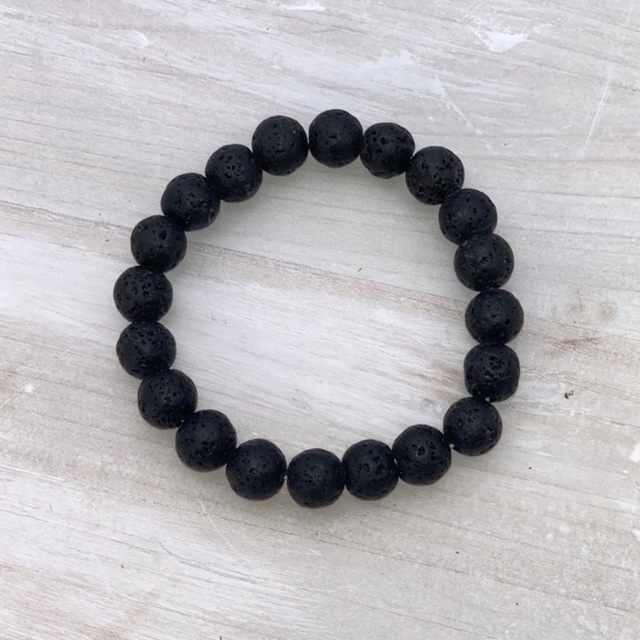 Interiors in Balance Other - Volcanic Lava Rock Elastic Bracelet - 8mm Beads